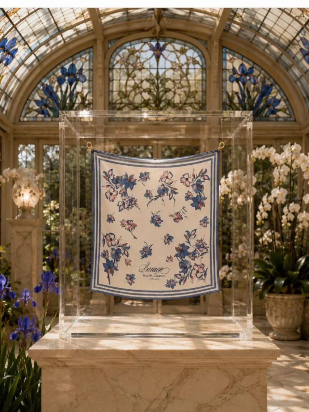 Lauren Ralph Lauren Floral Square Scarf (Cream)
